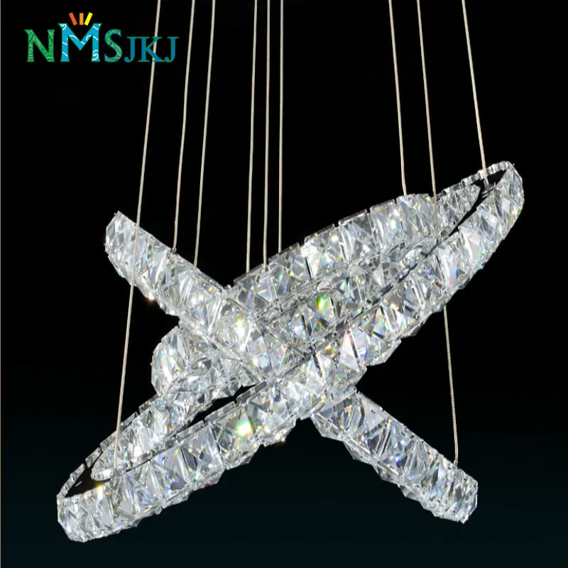 Modern Champagne Transparent Free Combination LED Crystal Lamp Living Room