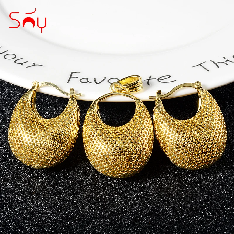 Sunny Jewelry Fashion Jewelry Sets For Women Earrings Pendant Hollow 2021 Hoop Earrings Jewelry Sets For Wedding Party Gifts