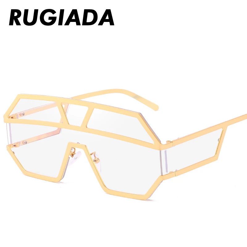 RUGIADA брендовые Модные женские солнцезащитные очки уникальный негабаритный щит UV400 градиентные старинные очки оправы для женщин очки RA2027