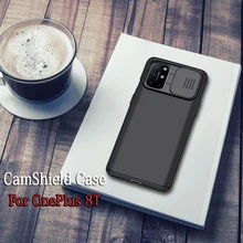 Pour OnePlus 8T étui NILLKIN CamShield étui pare-chocs glissière mince couverture arrière caméra Protection étui rigide pour un One Plus 8T 5G