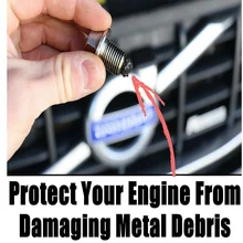 Oil Plug Washer Magnetic Drain Plug, M14 X 1.5 Engine Oil Pan Drain Plug Sump Drain Nut Bolt With Copper Gasket Crush Washer Compatible With Most Ford Oil Drain Pan For Oil