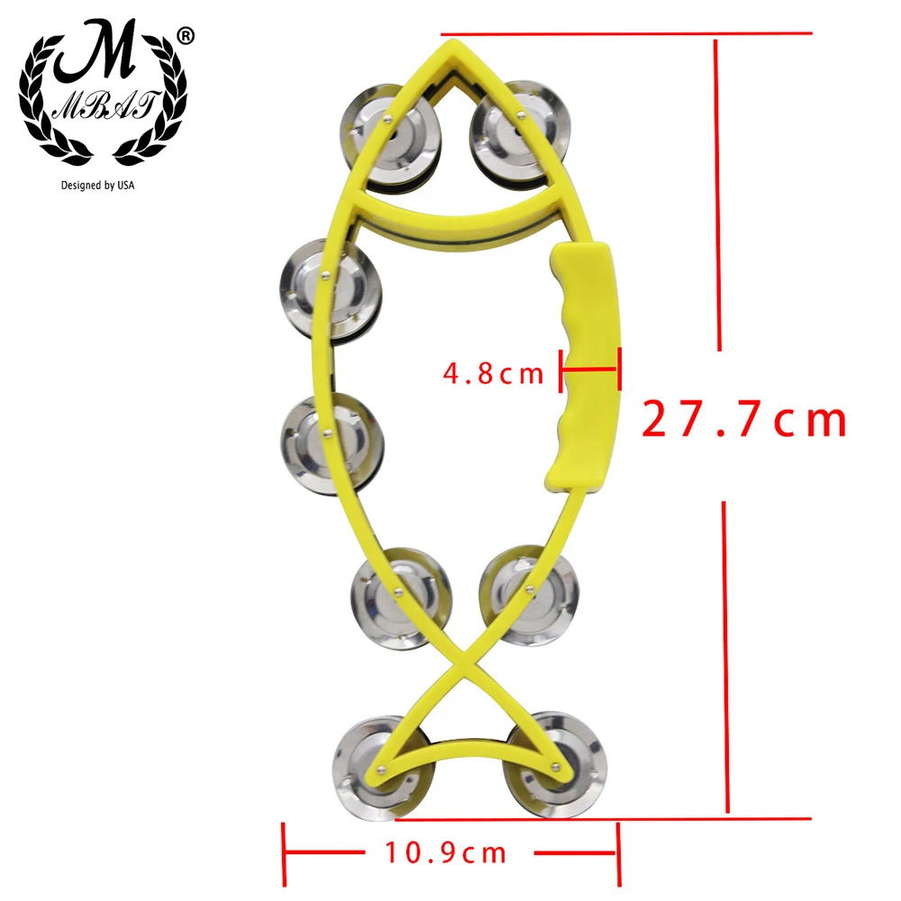 M MBAT Hand Bell Tambourine Rattle Metal Bell Percussion Kid Toys Children's Early Education Tool Baby Toy Musical Instrument