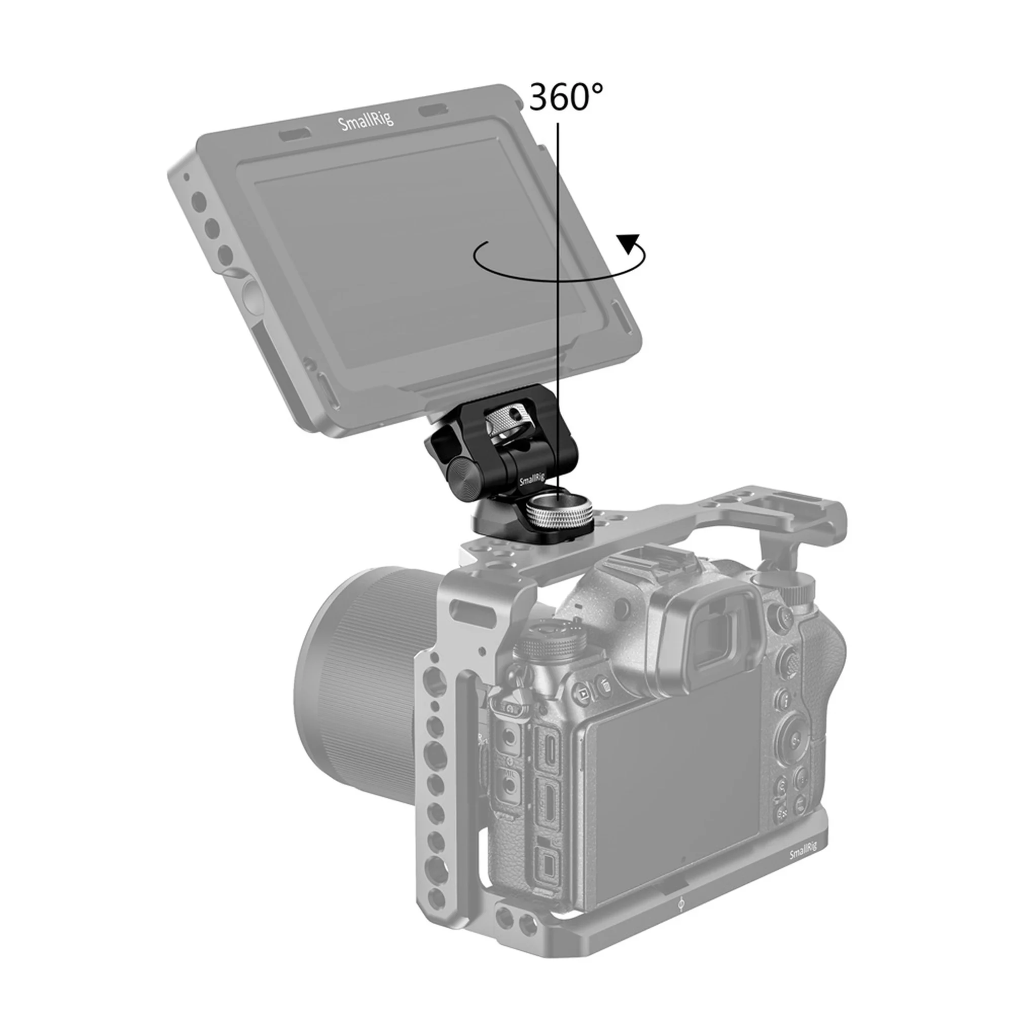 SmallRig Swivel 170 Degree & Tilt 360 Degree Monitor Mount with Arri Locating Pins Microphone Brack