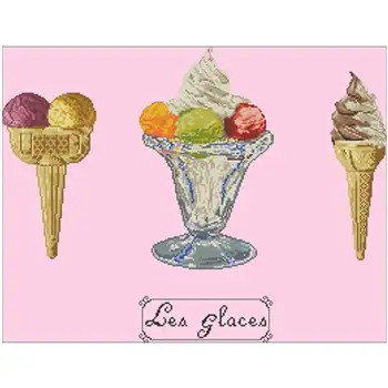 

Delicious ice cream pattern Counted Cross Stitch 11CT 14CT DIY Chinese Cross Stitch Kits Embroidery Needlework Sets