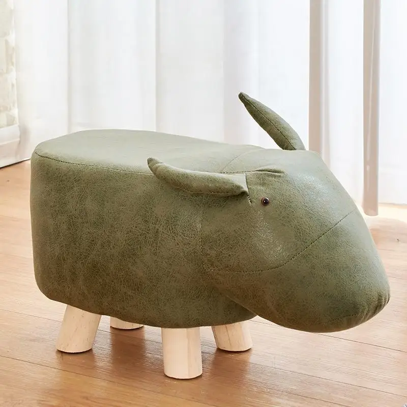 Твердый деревянный детский табурет Мультяшные животные креативный табурет слон диван скамейка табурет обувь скамейка - Цвет: Model   6