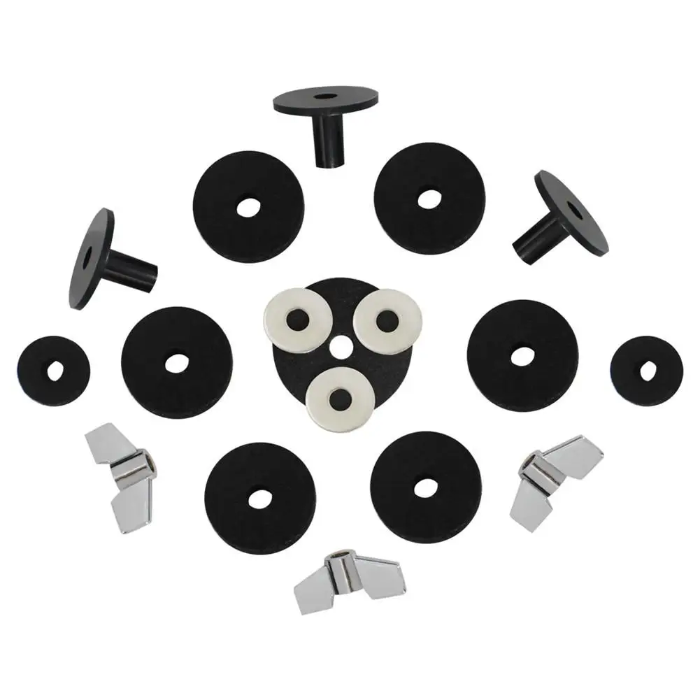 

18pcs Drum Accessories Set Wing Nuts Knob Screw Gasket Washers Wool Mat Drum Replacement Parts