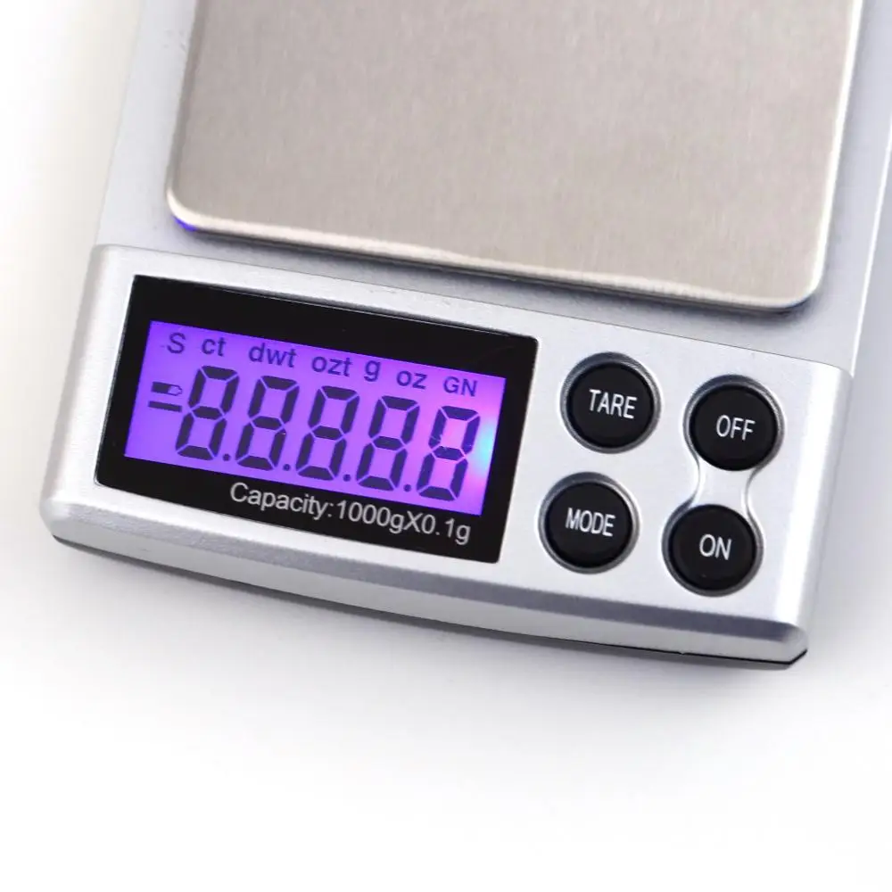 1KG/0.1G Stainless Steel Jewelry Scale LCD Display Blance Weight Scale Portable Digital Electronic Measurement Tool