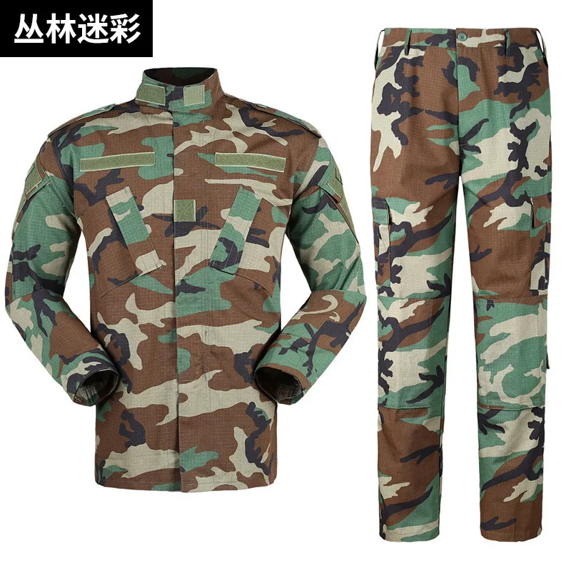 jungle camouflage Камуфляжная тактическая одежда, армейский веер, полевая боевая подготовка, военная форма, костюмы для улицы, CS стрельба, износостойкие Топы+ штаны - Цвет: jungle camouflage