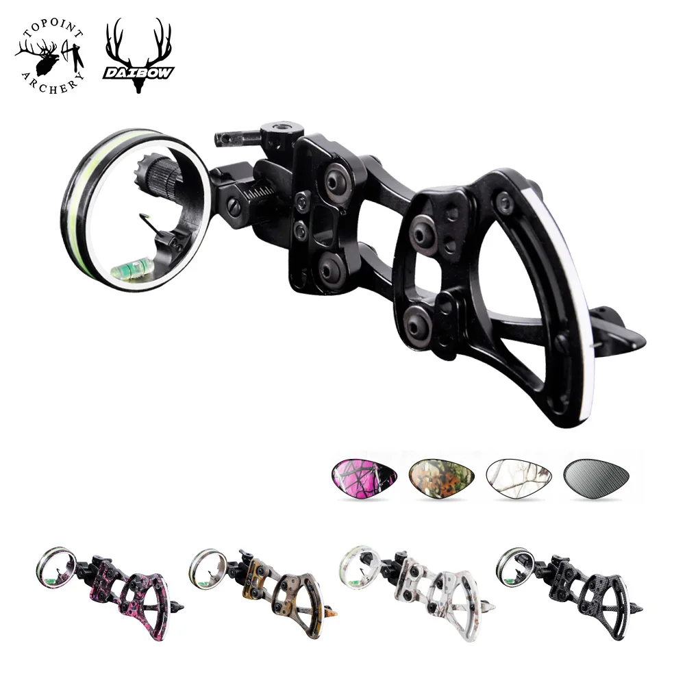 Topoint tiro com arco tp9510 profissional 1 pino arco vista micro-ajustar caça arco composto vistas cor preta para a caça