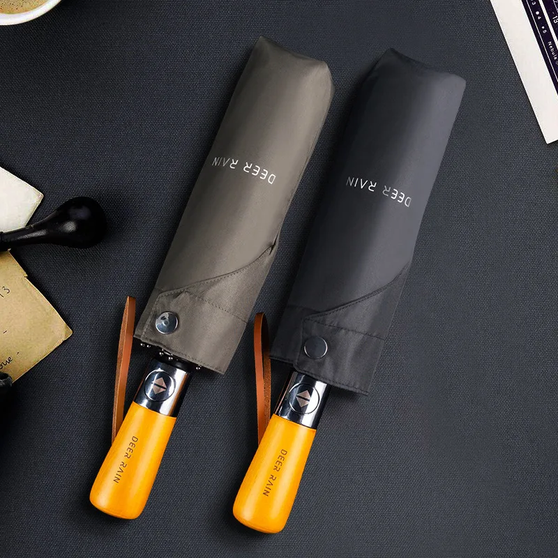

British Style Big Car Umbrella Men Business Automatic Umbrella Rain Women 10K Windproof Large Golf Umbrellas With Wooden Handle