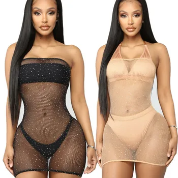 

Sexy Women Summer Mesh Fishnet Bikini Cover Up Swimwear Bathing Suit Beach Dress