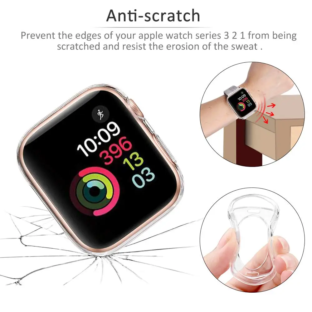 2022 силиконовый мягкий чехол с царапинами для IWatch Series 42 мм 38 защитный часов Apple Watch