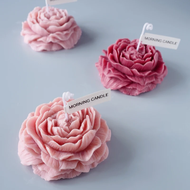 Aromatherapy Candle Mold Handmade Diy Aromatherapy Candle Silicone Mold Large Peony Handmade Soap Model Plaster Mould