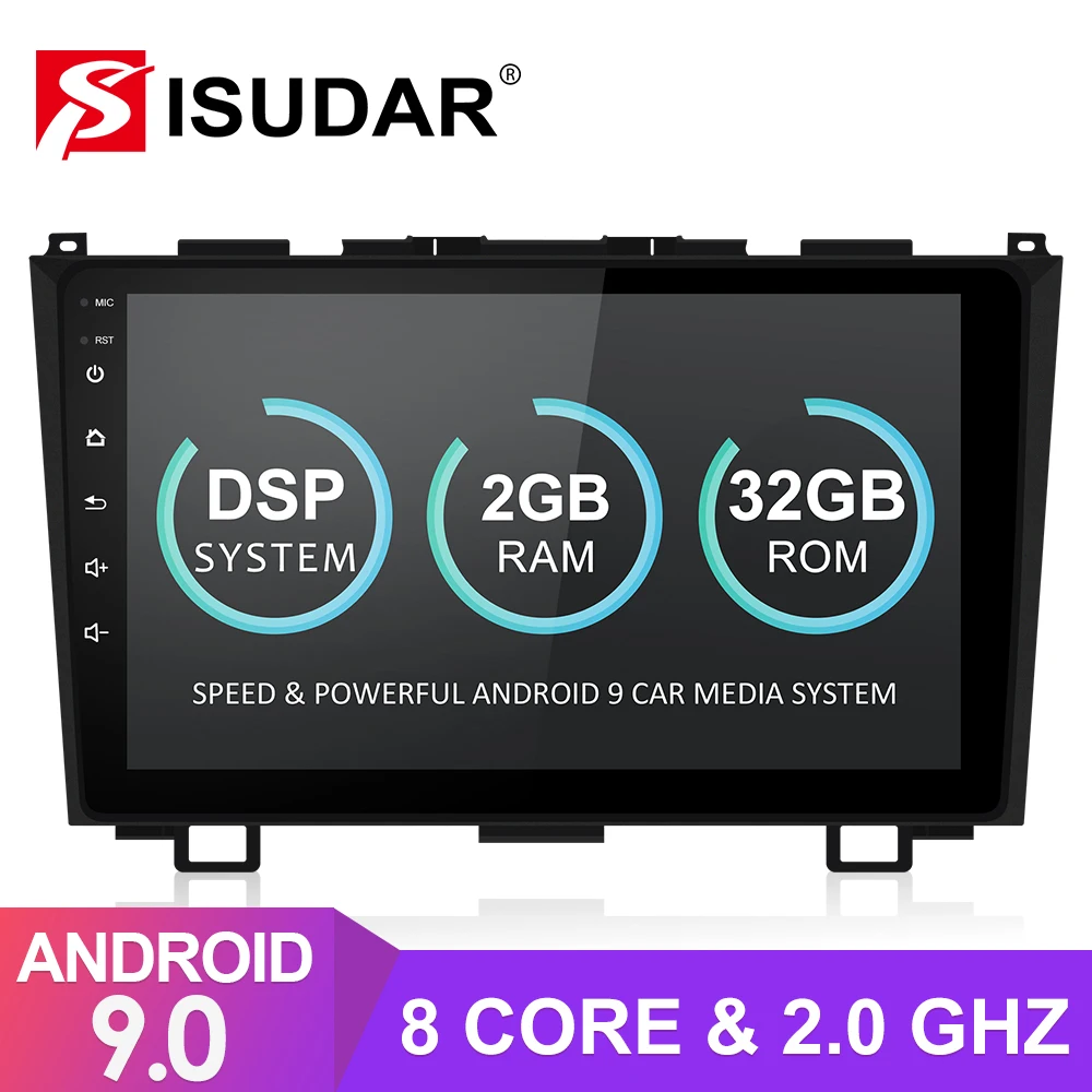 Isudar 1 Din Автомобильный мультимедийный Android 9 для Honda/CRV/CR-V 2006-2011 авто радио видео gps Восьмиядерный rom 32 ГБ USB DVR DSP камера