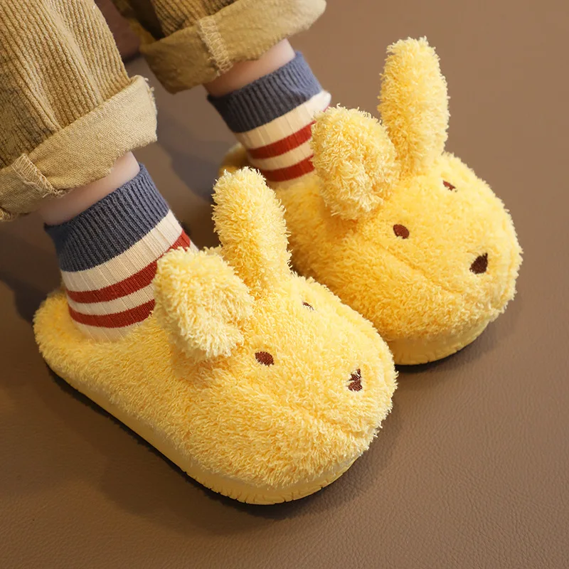 Kids Girls Boys Bunny Slippers Cute Rabbit Plush Soft Bottom Non slip