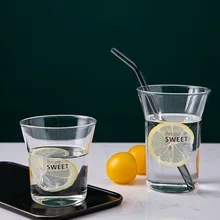 Милая стеклянная чашка в скандинавском стиле, креативная прозрачная чашка для воды, простая чашка для дома, большая емкость для сока, молока, посуда для напитков MM60BLB