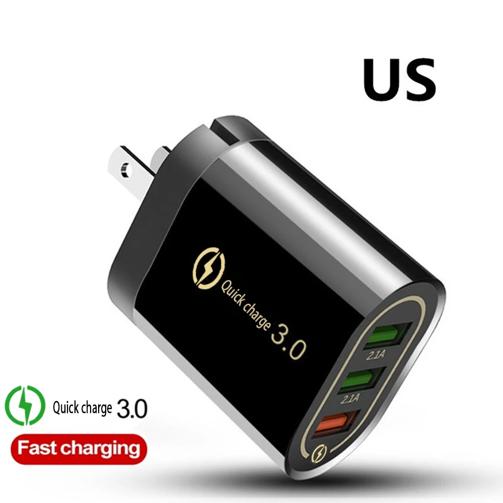 Быстрая зарядка 3,0 USB зарядное устройство QC3.0 EU/US вилка настенное быстрое зарядное устройство для samsung Xiaomi Redmi iPhone 6 7 8 X XR 11 настенное зарядное устройство для телефона