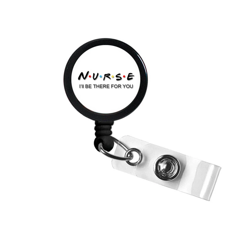 Nurse Friends ID Badge Reel Holder Clip Holder Retractable RT RN Quote