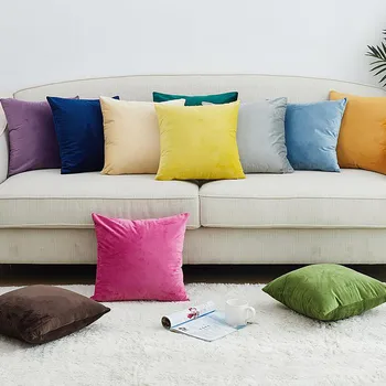 

Solid Color Velvet Pillow Cover Dutch Velvet Office Pillowcase Pillowcases Pillow Case Pillow Cases Poszewki Na Poduszki Fronha