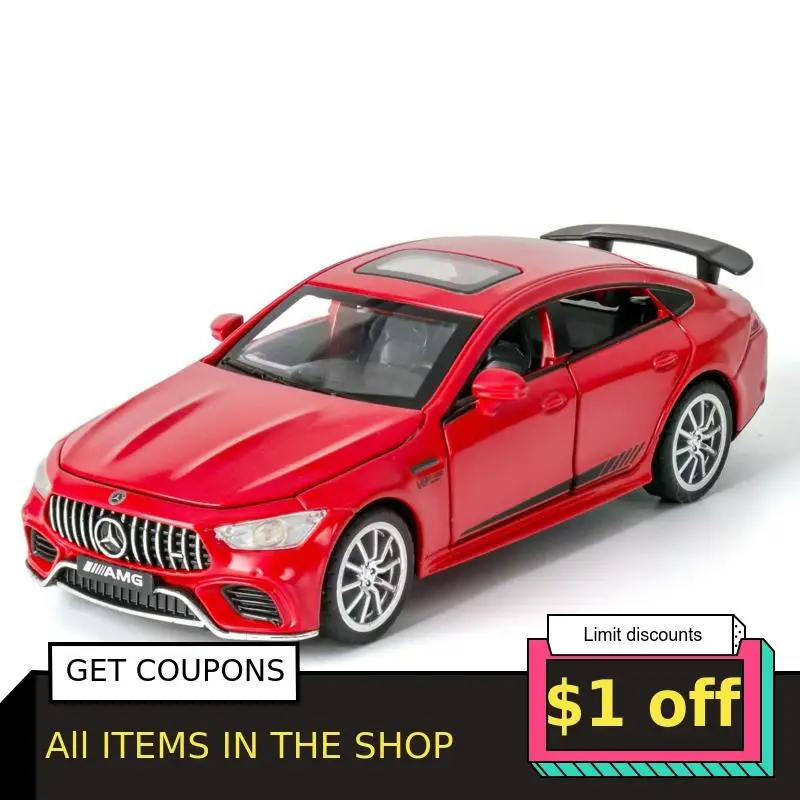 

Kids Toys 1/32 Mercedes-AMG GT63 Models Diecast Metal Car Model Vehicle Toy With Music 6 Doors Can Be Opened Gifts For Children