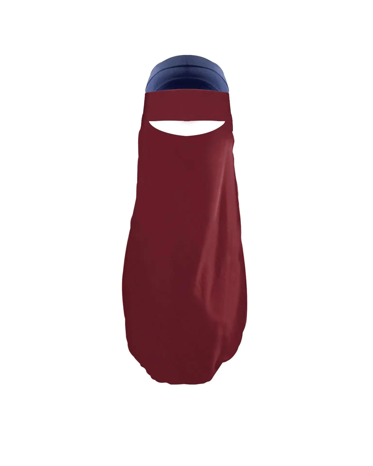 Женская мусульманская бандана шарф исламский Niqab Burqa капот хиджаб кепки головные уборы с вуалью черное покрытие для лица абайя стиль обёрточная бумага головной убор - Цвет: Бордовый