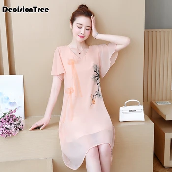 

2020 chinese dress qipao classic women chiffon cheongsam oriental wedding party gown Improved Chinese Style Dress