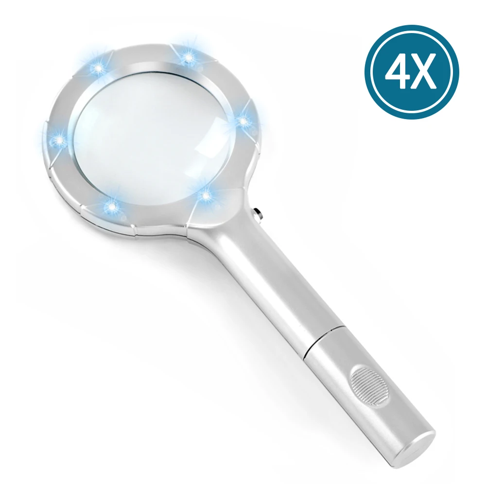 Handheld Magnification Reading Magnifier 4X Lenses,Reading HD Optical Enlargement Mirror for The Elderly Black