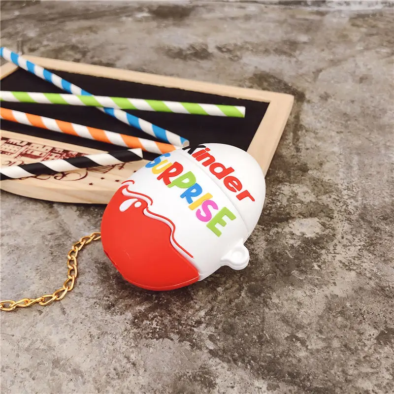 3D Kinder Fun Eggs Bluetooth чехол для наушников для Airpods 1 2 шоколадный сюрприз мягкий силиконовый Airpods гарнитура зарядная коробка