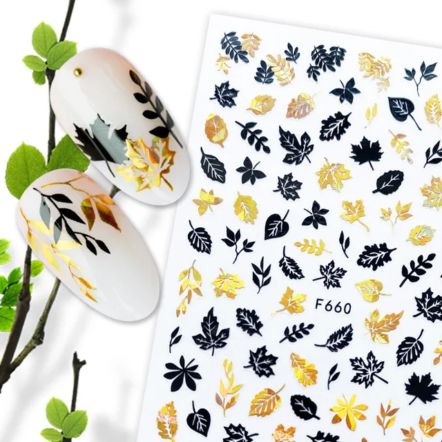1pcs gold love heart pattern 3D Nail Sticker friuts Design Nails Accessories Fashion Manicure Sticker bg-F660