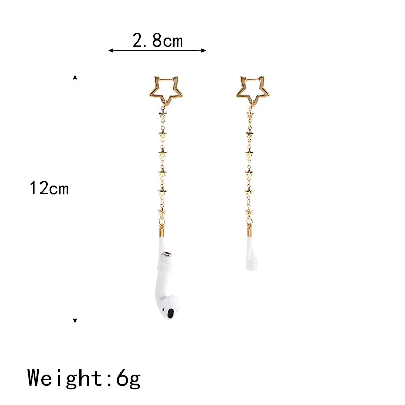 Airpod Vertical Earrings/golden Flowers Anti-lost Airpod 