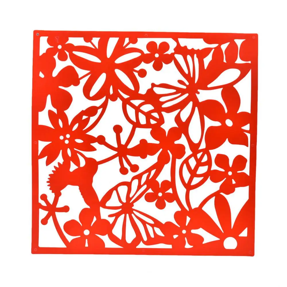 4pcs Bird Flower Hanging Room Divider Safety PVC Screen Panel Room Separating Divider for Living Dining Room Hotel Decoration 