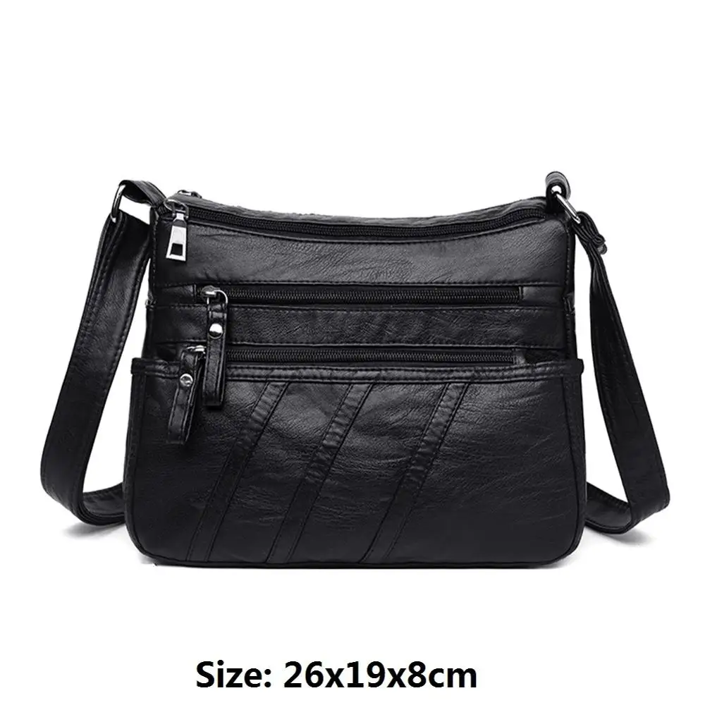 Женские черные сумки-мессенджеры, винтажная сумка из искусственной кожи, Женская Повседневная сумка на плечо, дизайнерская женская сумка на молнии - Цвет: Type C Oblique Strip