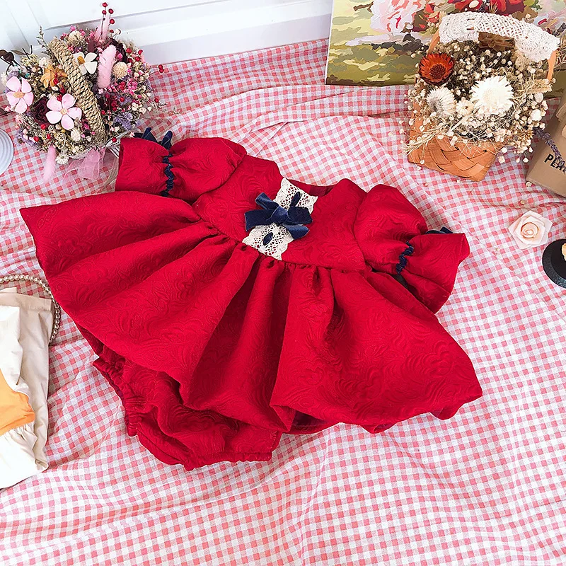 Г. Новогоднее и рождественское платье для девочек+ головной убор, красное праздничное платье принцессы с коротким бантом для девочек, детская одежда платье высокого качества