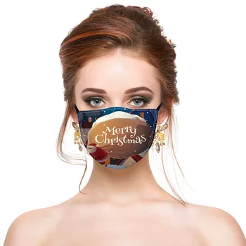 

Merry Christmas Santa Printing Windproof Face Mask Facial Mask Cloth Face Shield Reusable Washable Face Mask Breathable Masque