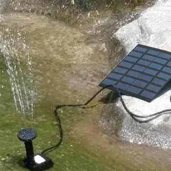

Solar Fountain Free Standing Floating Submersible Solar Water Pump Set with 4 Sprinkler Heads for Swimming Pool Garden