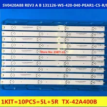 100 шт. светодиодный фонарь с подсветкой 8 светодиодный s для Panasonic 42 дюймов ТВ TH-42A400C V420FWSD01 131126-WS-420-040-PEAR1-C5-R/L SV0420A88