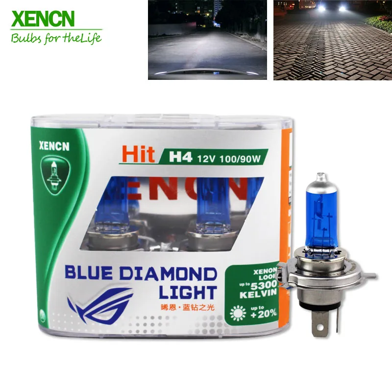XENCN H4 12 в 100/90 Вт 5300K синяя Алмазная Автомобильная фара с УФ фильтром высокой