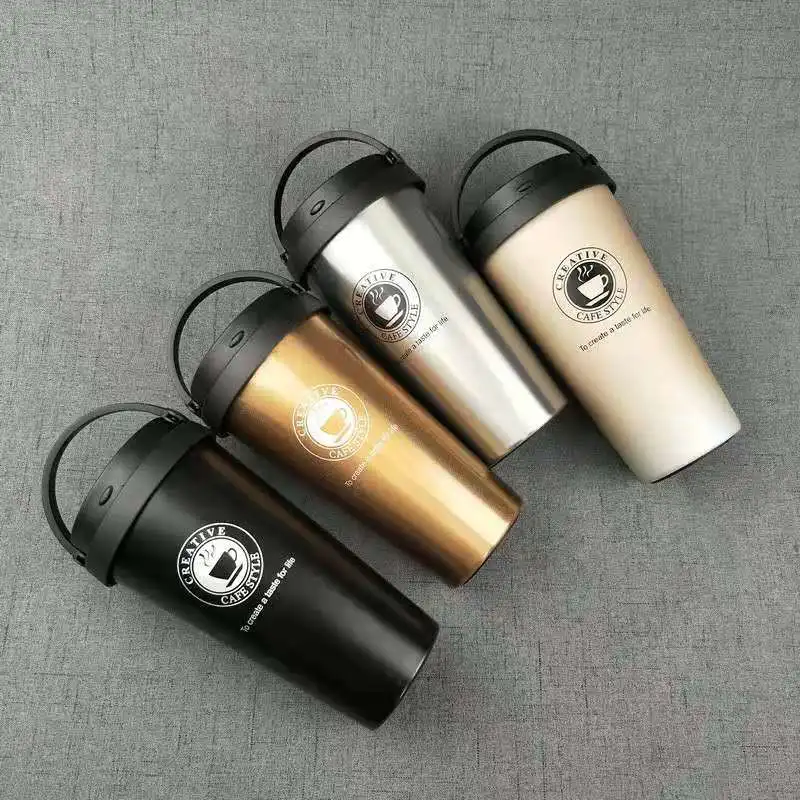 YRP креативная Термокружка с крышкой чашка для воды, кофе 500 мл двойными стенками из нержавеющей Кофе Кружки стали для путешествий бизнес портативный