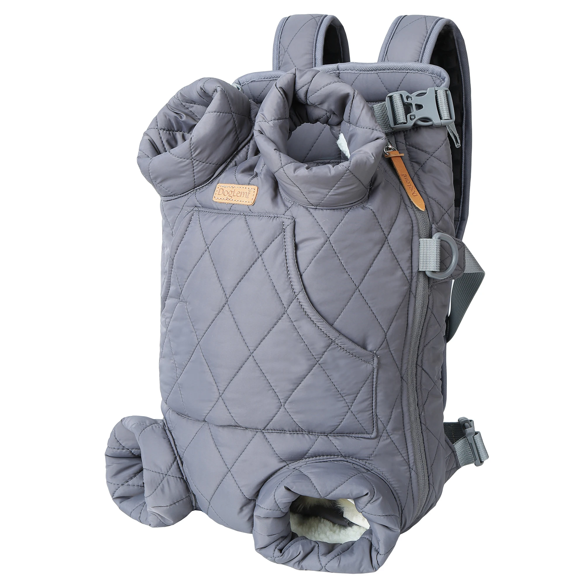 Zaino Porta Cani ALLSOPETS Regolabile - Per Viaggi, Escursioni E Campeggio (Grigio Argento, XL) - Foto 10