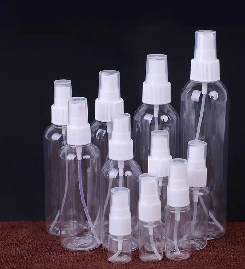 50pcs/lot 5ml-100ml Mini Travel Plastic Empty Bottle Portable Handwashing Transparent Spray Atomizer Refillable Bottles
