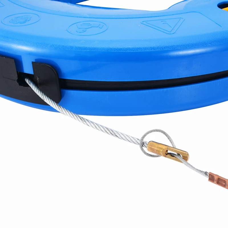Portable 45 Meter Fiberglass Fish Tape Fishing Tool Reel Puller Conduit Duct Rodder Pulling Wire Cable