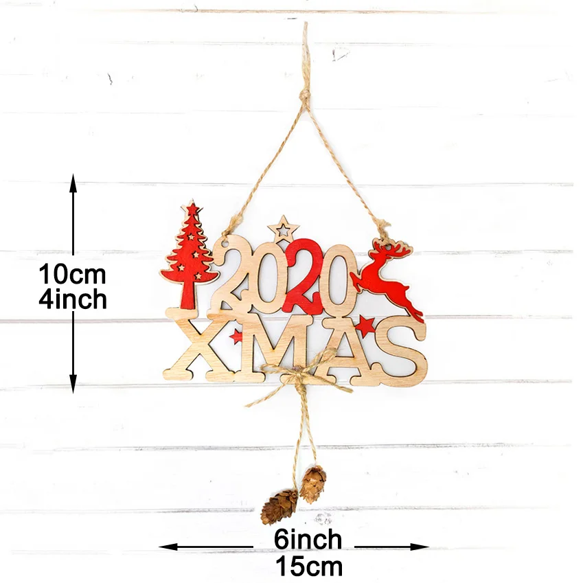 Счастливого Рождества Рождество деревянный кулон зима снежинка снег украшения для дома украшения Дерево счастливый год поставки - Цвет: 2020 Xmas