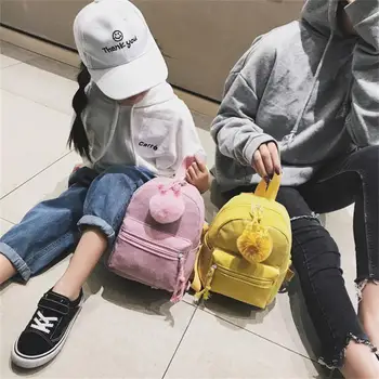 

Corduroy Mini Backpack For Children Large Capacity Solid Color Corduroy School Backpack Mini Rucksack Child School Bag #15