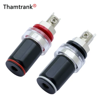 

10pcs Solderless Crystal Terminal 50mm Pure Copper Nickle-plated Terminal Block Amplifier Audio Banana Jack Socket Connector