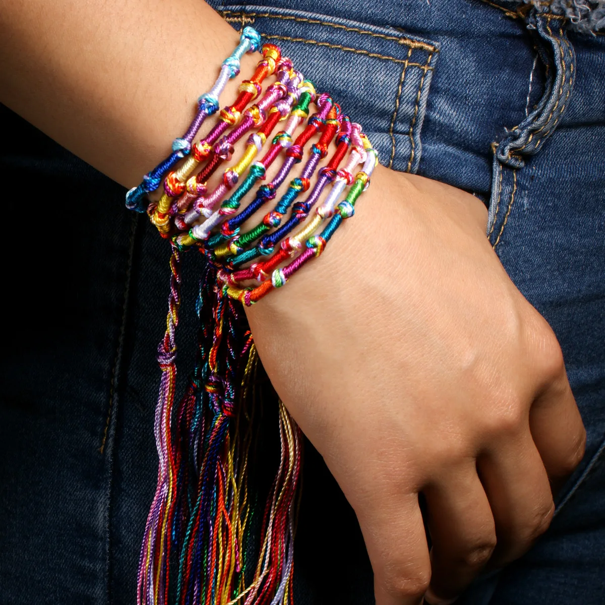 

10pc Colorful Woven Braided Friendship Bracelet Handmade Brazilian String Cotton Cord Hippie Surf Men Women Jewelry Gift