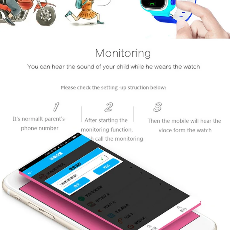 New Arrival Q90 GPS Phone Children Watch Positioning Fashion  1.22 Inch Color Touch Screen kids SOS Smart Watch PK Q80 Q50 Q12
