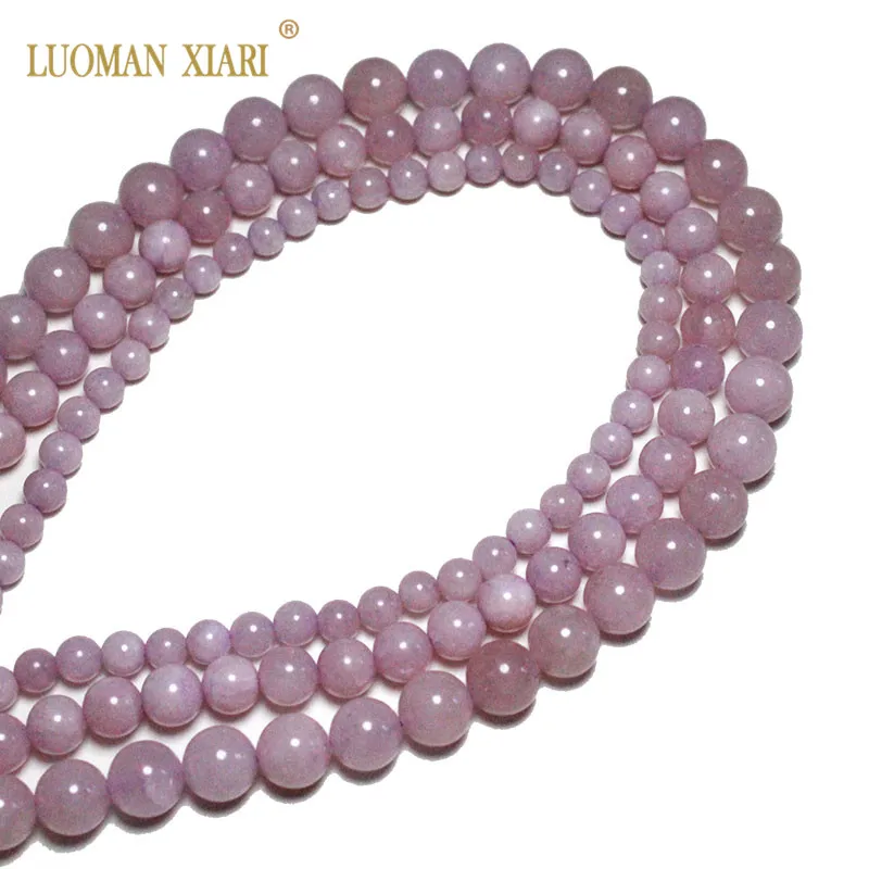 

Free shipping Kunzites Purple Round Natural Stone Beads For Jewelry Making DIY Bracelet Necklace 4mm 6mm 8mm 10mm 12mm
