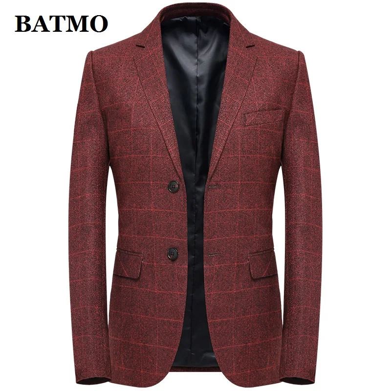 BATMO 2019 new arrival high quality casual plaid blazer men men's jackets plus-size M-4XL 7019 | Мужская одежда