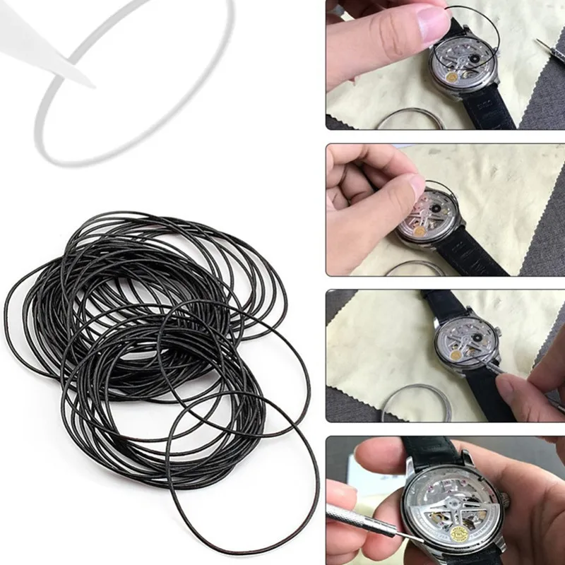Dia Rubber O Ring Waterproof Round Watch Back Gasket 0.5/0.6/0.7mm