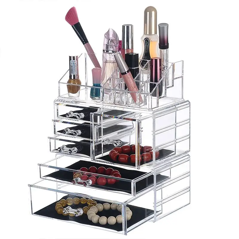  Multifunction DIY Makeup Organizer Multi Drawer Lipstick Cosmetics Jewelry Display Holder Acrylic C
